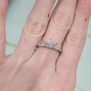 Pandora Size 7 Elegant Silver Ring with Crystal Accent